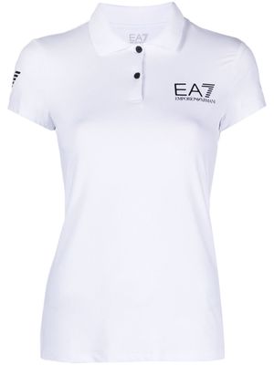 Ea7 Emporio Armani logo-print performance polo shirt - White