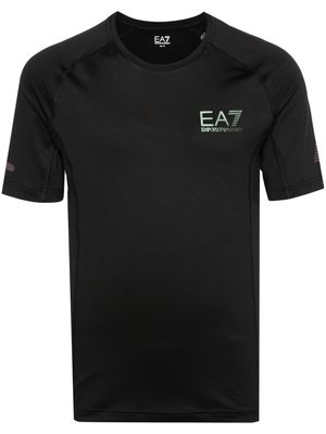 Ea7 Emporio Armani logo-print performance T-shirt - Black