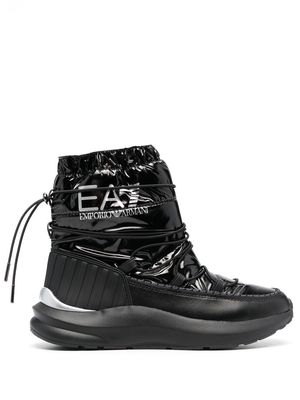 Ea7 Emporio Armani logo-print quilted snow boots - Black