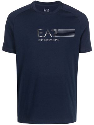 Ea7 Emporio Armani logo-print round-neck T-shirt - Blue