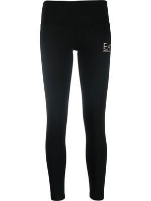 Ea7 Emporio Armani logo-print strech-cotton leggings - Black