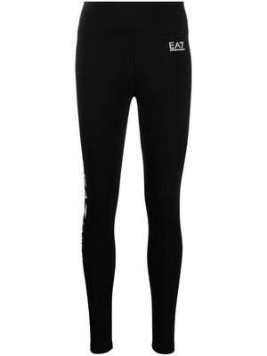 Ea7 Emporio Armani logo-print stretch-cotton leggings - Black
