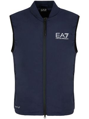 Ea7 Emporio Armani logo-print stretch zipped vest - Blue