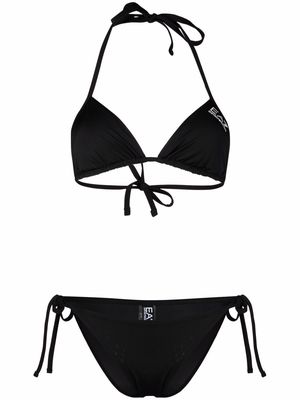 Ea7 Emporio Armani logo-print triangle bikini - Black