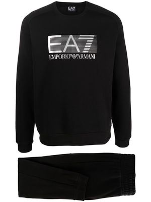 Ea7 Emporio Armani logo-printed crew-neck sweatshirt - Black
