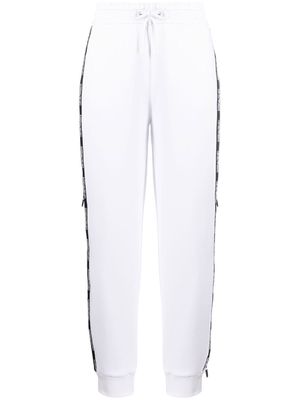 Ea7 Emporio Armani logo-stripe track pants - White