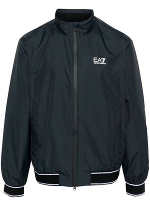 Ea7 Emporio Armani logo-tape bomber jacket - Blue