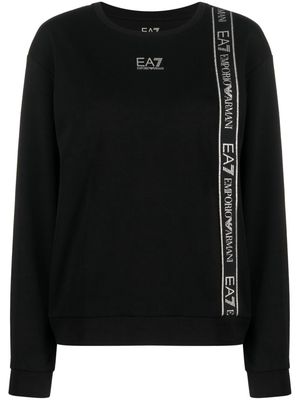 Ea7 Emporio Armani logo-tape crew-neck sweatshirt - Black