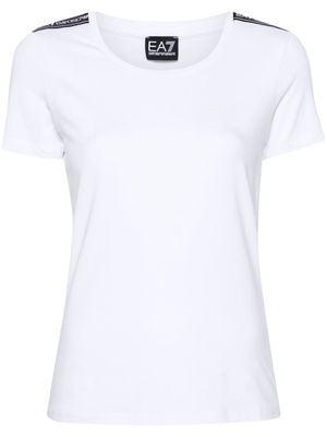 Ea7 Emporio Armani logo-tape jersey T-shirt - White