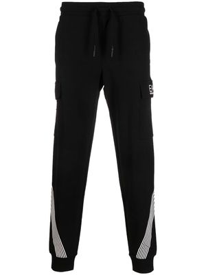 Ea7 Emporio Armani logo tapered-leg sweatpants - Black