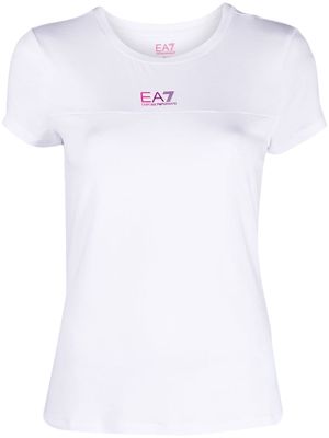 Ea7 Emporio Armani ombré logo-print T-shirt - White