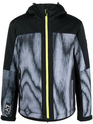 Ea7 Emporio Armani panelled hooded jacket - Black