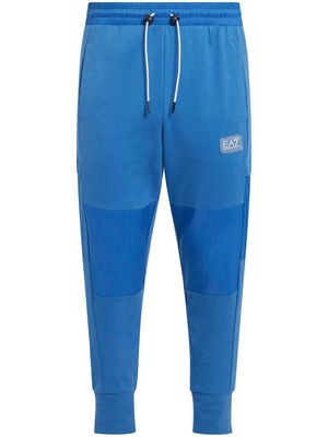 Ea7 Emporio Armani panelled jersey track pants - Blue