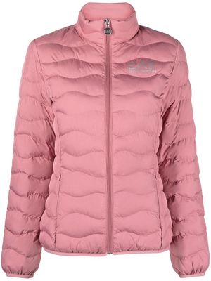 Ea7 Emporio Armani quilted zip-up jacket - Pink