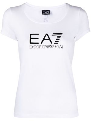 Ea7 Emporio Armani scoop-neck logo T-shirt - White
