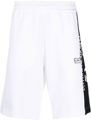Ea7 Emporio Armani side logo-print detail bermuda shorts - White