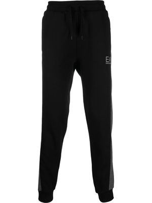Ea7 Emporio Armani side-stripe logo track pants - Black