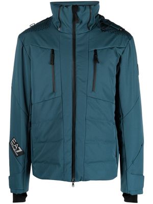 Ea7 Emporio Armani Ski logo-patch padded jacket - Blue