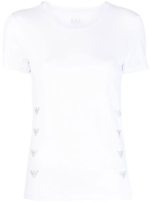 Ea7 Emporio Armani solid cotton-modal t-shirt - White