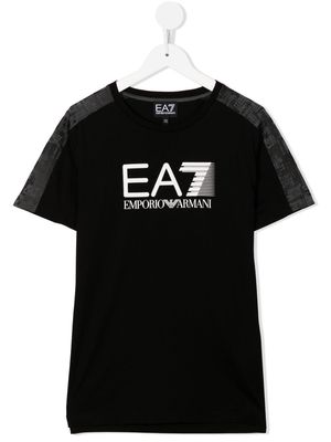 Ea7 Emporio Armani TEEN logo-print cotton T-shirt - Black