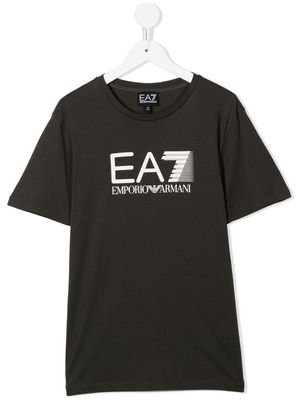 Ea7 Emporio Armani TEEN logo-print cotton T-shirt - Green