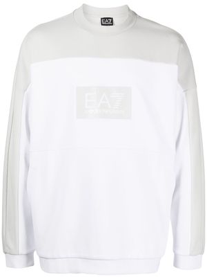 Ea7 Emporio Armani two-tone logo-print sweatshirt - Grey
