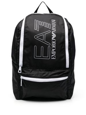 EA7 Sports logo print backpack - Black