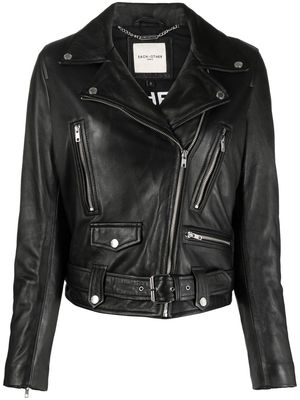 Each X Other belted leather biker jacket - Black