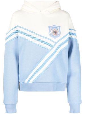 Each X Other college-patch striped hoodie - Blue