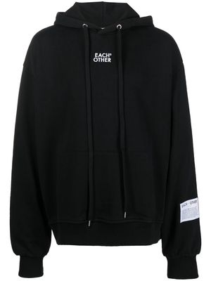 Each X Other logo-embroidered cotton hoodie - Black