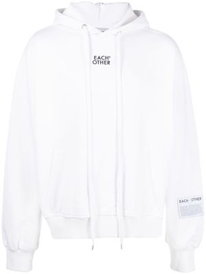Each X Other logo-embroidered cotton hoodie - White