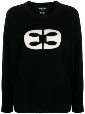 Each X Other logo-intarsia wool jumper - Black