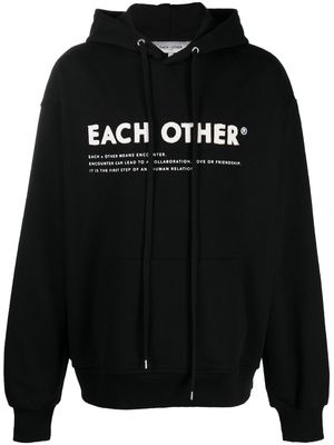 Each X Other logo-print cotton hoodie - Black