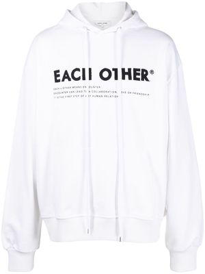 Each X Other logo-print cotton hoodie - White