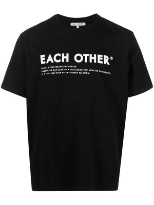 Each X Other logo-print cotton T-shirt - Black