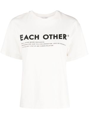 Each X Other Signature logo-print T-Shirt - Neutrals