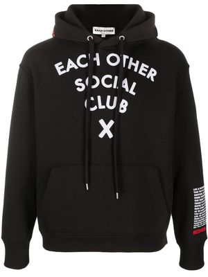 Each X Other Social Club logo-print hoodie - Black