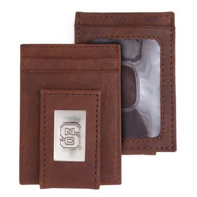 EAGLES WINGS Brown NC State Wolfpack Leather Front Pocket Wallet