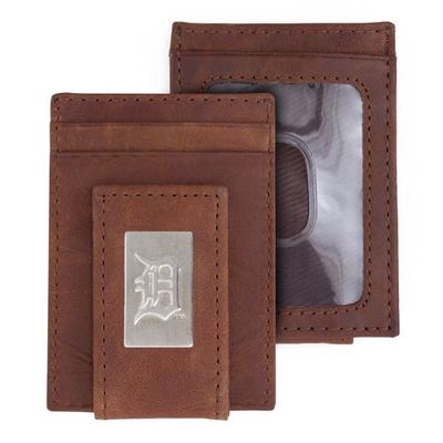 EAGLES WINGS Detroit Tigers Leather Front Pocket Wallet in Brown