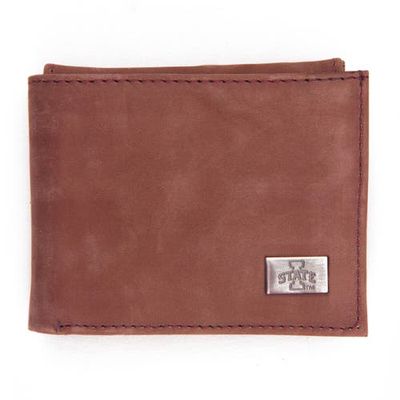 EAGLES WINGS Iowa State Cyclones Leather Bifold Wallet in Brown