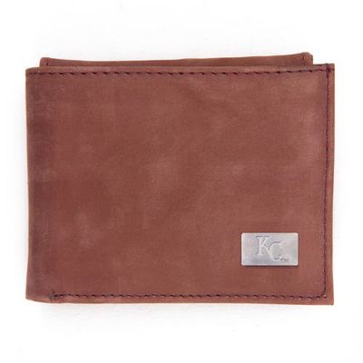 EAGLES WINGS Kansas City Royals Leather Bifold Wallet in Brown