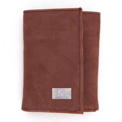 EAGLES WINGS Kansas City Royals Leather Trifold Wallet with Concho in Brown