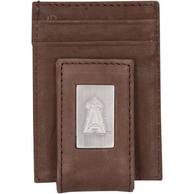 EAGLES WINGS Los Angeles Angels Leather Front Pocket Wallet in Brown