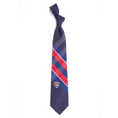 EAGLES WINGS Men's Florida Panthers Woven Polyester Grid Tie in Navy