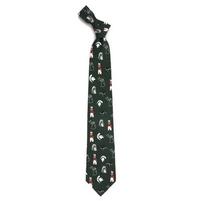 EAGLES WINGS Michigan State Spartans Hometown Silk Tie in Green