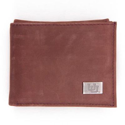 EAGLES WINGS Utah Utes Leather Bifold Wallet in Brown