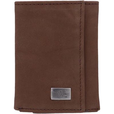 EAGLES WINGS Washington Nationals Leather Trifold Wallet with Concho in Brown