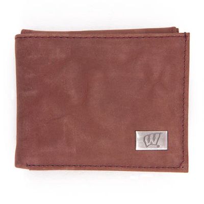 EAGLES WINGS Wisconsin Badgers Leather Bifold Wallet in Brown