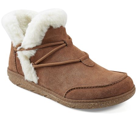 Earth Leather Faux Fur Ankle Boot-Fleet