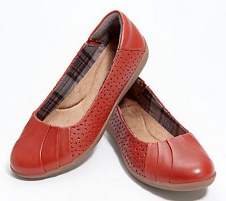 Earth Origins Perforated Leather Flats - Fiona